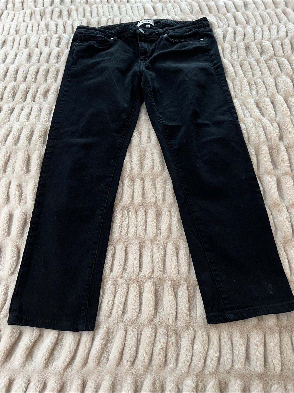 PAIGE Black Straight Jeans